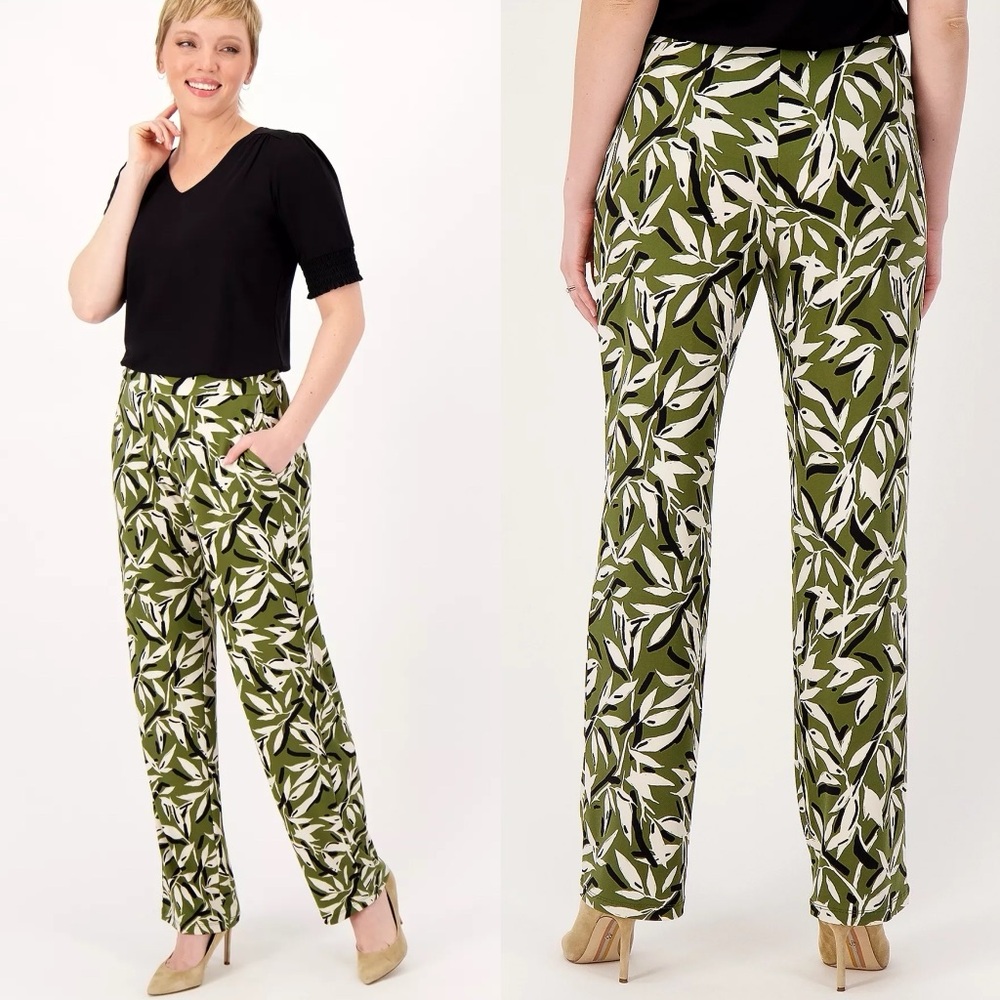Susan Graver Regular Printed Liquid Knit Pull-On Pants